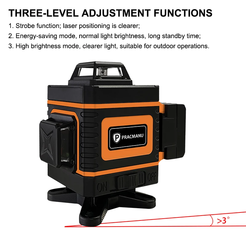 Pratico 16 linee livello Laser 4D orizzontale e verticale Cross Green Line livello Laser autolivellante a 360 ° con telecomando