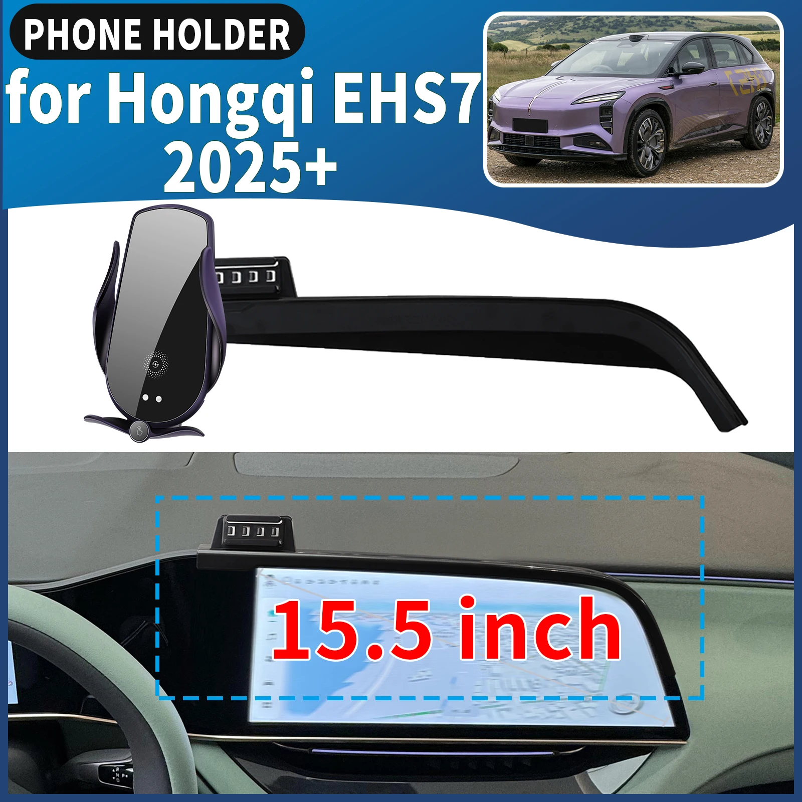 

fit for Hongqi EHS7 2025 2026 15.5 inch Car Phone Holder Mount Vehicle-Specific GPS Navigation Easy Installation accessoires