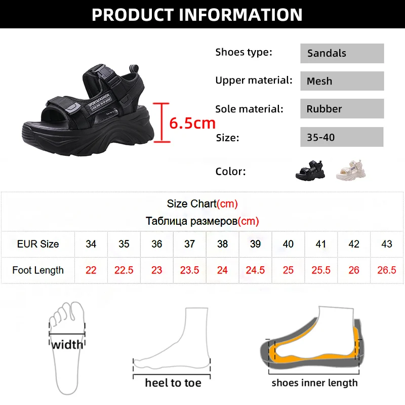 Rimocy Women\'s Black Chunky Sandals Summer 2023 Fashion Platform Walking Shoes Woman Thick Bottom Non Slip Beach Sandalias Mujer