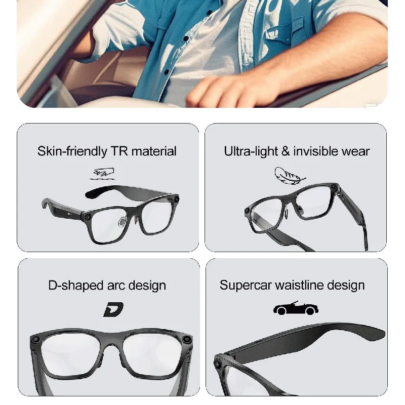 New product launch S336Ai shooting smart glasses 5 million real lens function AI real-time multi-language translation