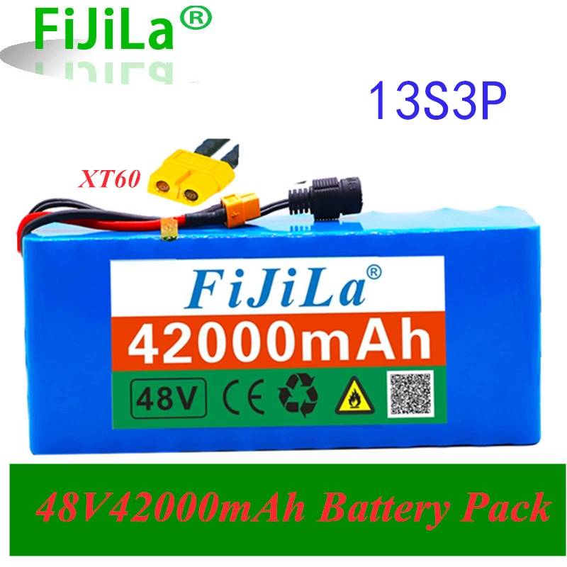 

48V Lithium-ionen Batterie 48V 42Ah 1000W 13S3P Lithium-ionen Akku Für 54.6VE-bike Elektro Fahrrad Roller Mit BMS with XT60 Plug