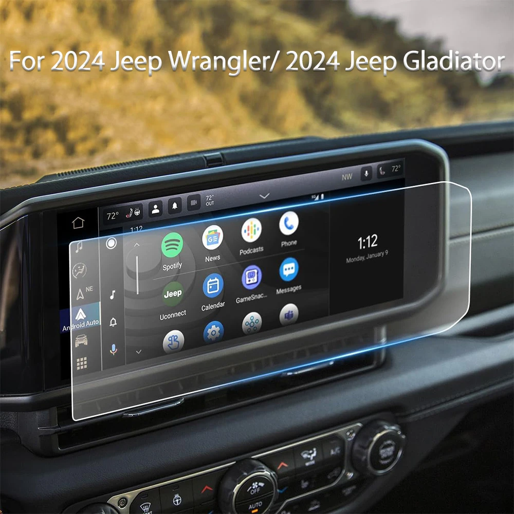 Защитная пленка для навигационного экрана для Jeep Wrangler Gladiator 2024, Защитная пленка для навигационного сенсорного экрана, аксессуары для салона автомобиля
