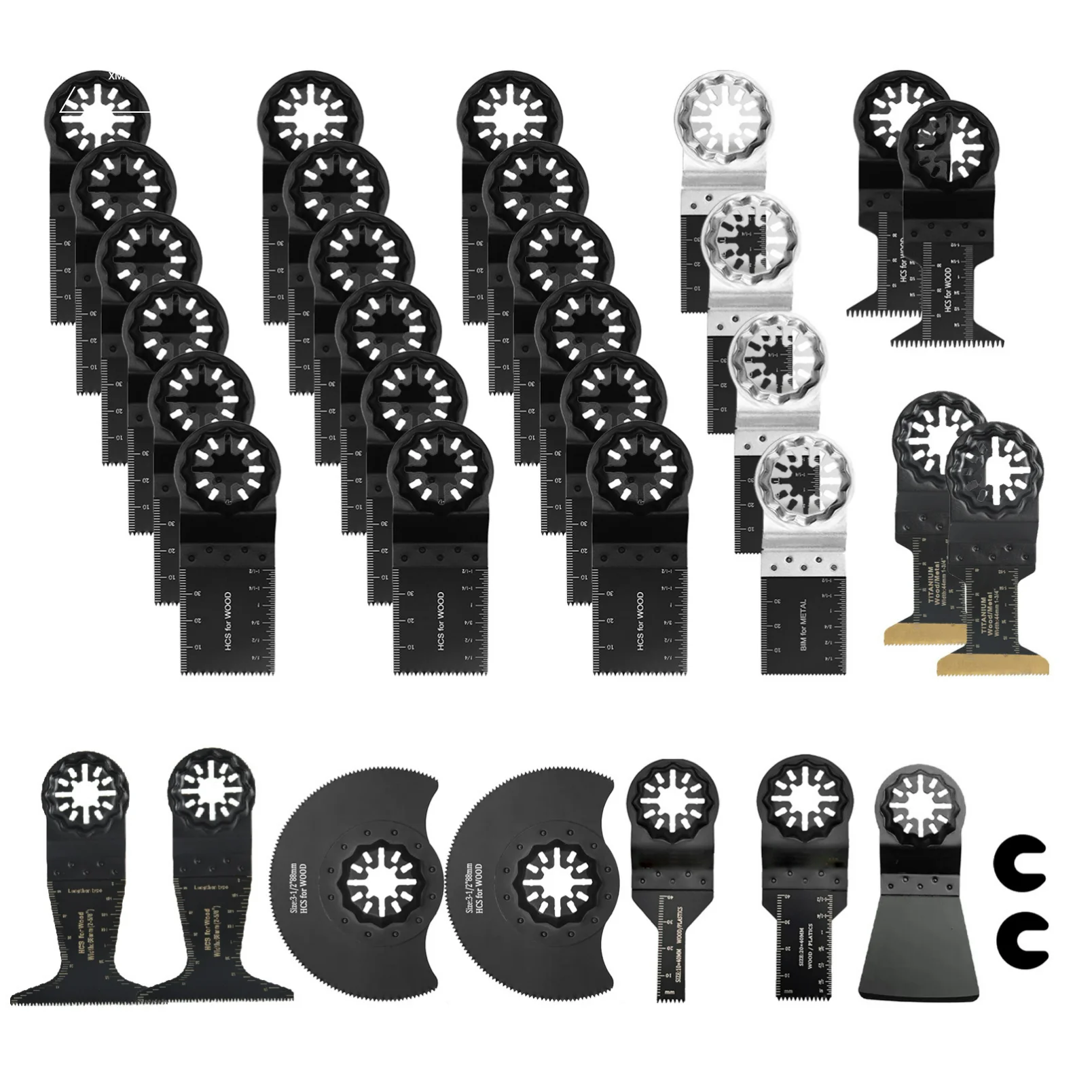 

35pcs Multifunctional Saw Blade Durable Woodworking Oscillating Accessories Closed Hole Joint Power Tool Oscillating Saw Blade