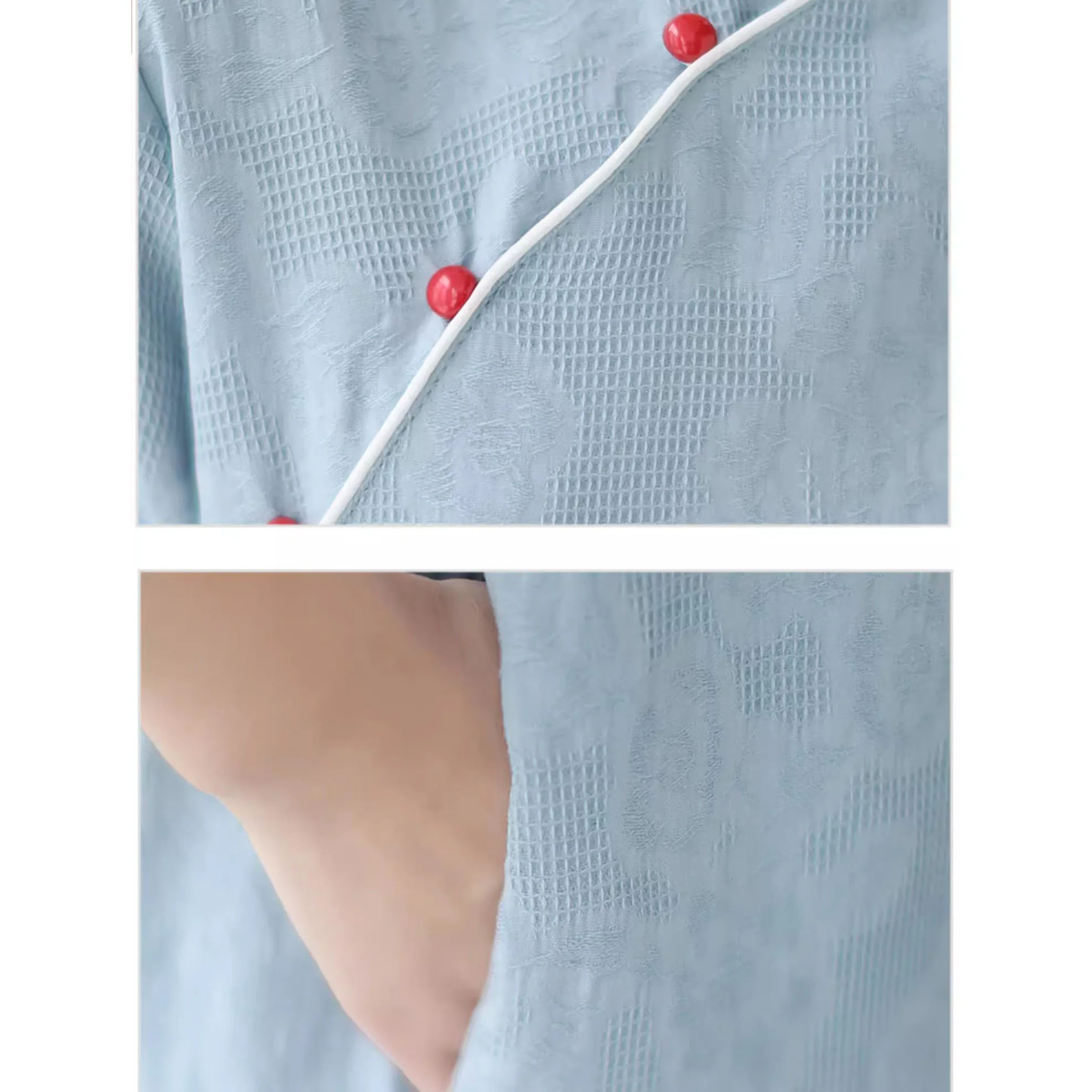 Abito estivo cheongsam in stile cinese retrò al ginocchio manica corta in cotone e lino abito tradizionale cinese per donna TS-844