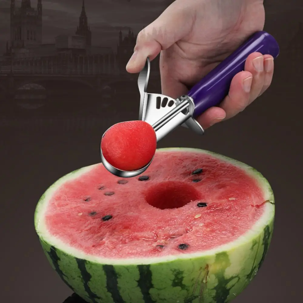 

Профессиональный совок для шариков для мороженого из нержавеющей стали, пресс-дизайн, нержавеющий копач для мороженого, пластиковая ручка, совок для фруктов, арбуз