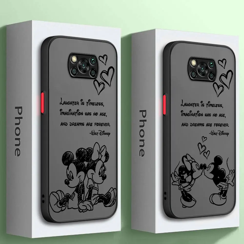 The Walt Disney Mickey Mouse phone cases For Xiaomi Mi Poco X4 Pro5G M5 Mi 11 C40 11T 9TPro X3 NFC 13 12 Luxury Matte Back Cover