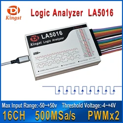 Kingst LA5016 USB Logic Analyzer 500M max sample rate,16Channels,10B samples, MCU,ARM,FPGA debug tool, English software
