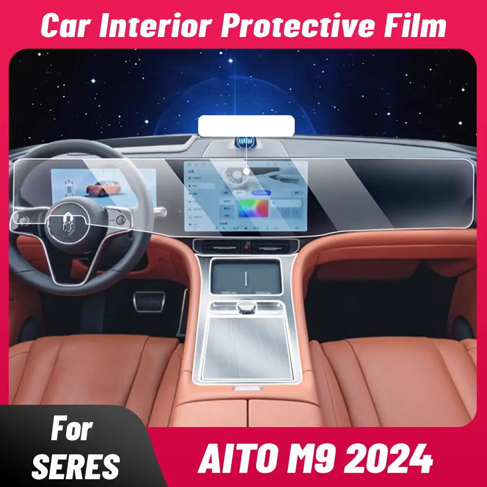 

Anti-scratch Car Interior Center Console Media Dashboard Navigation TPU Protector Film For SERES AITO M9 2024 Accessories