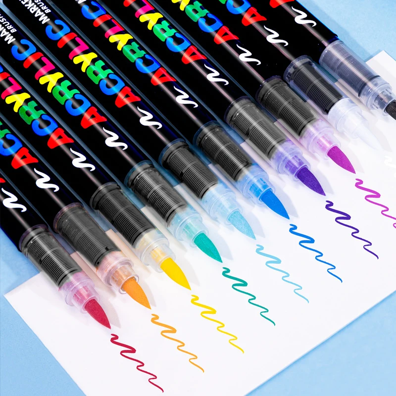 

Ручки для акриловой краски, мягкий кончик кисти, маркеры для акриловой краски, акриловые маркеры для рисования комиксов, ручная роспись по камню, поделки своими руками