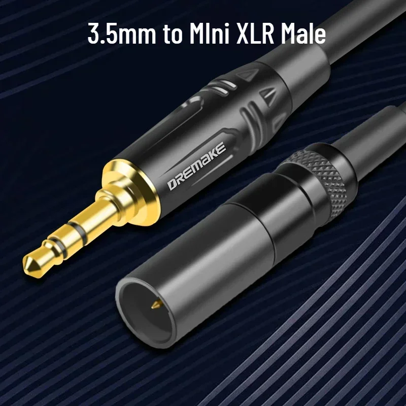 Mini XLR To AUX 3.5 mm Plug Balanced Audio Cables Male Mini XLR 3-Pin To 3.5mm 1/8‘’ TRS Male for Headphone Carmera Converter