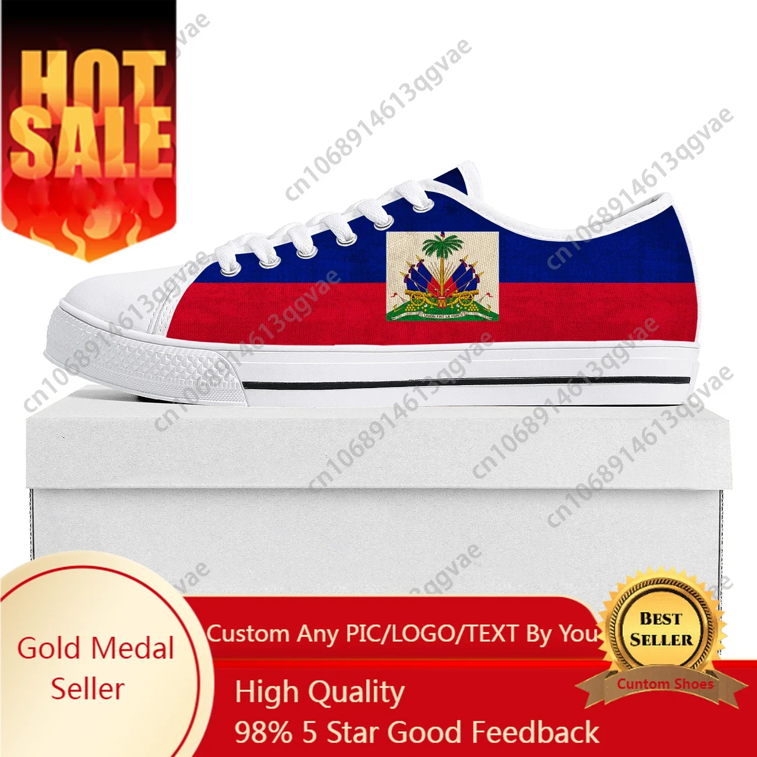 

Haitian Flag Low Top High Quality Sneakers Mens Womens Teenager Canvas Sneaker Haiti Prode Casual Couple Shoes Custom Shoe