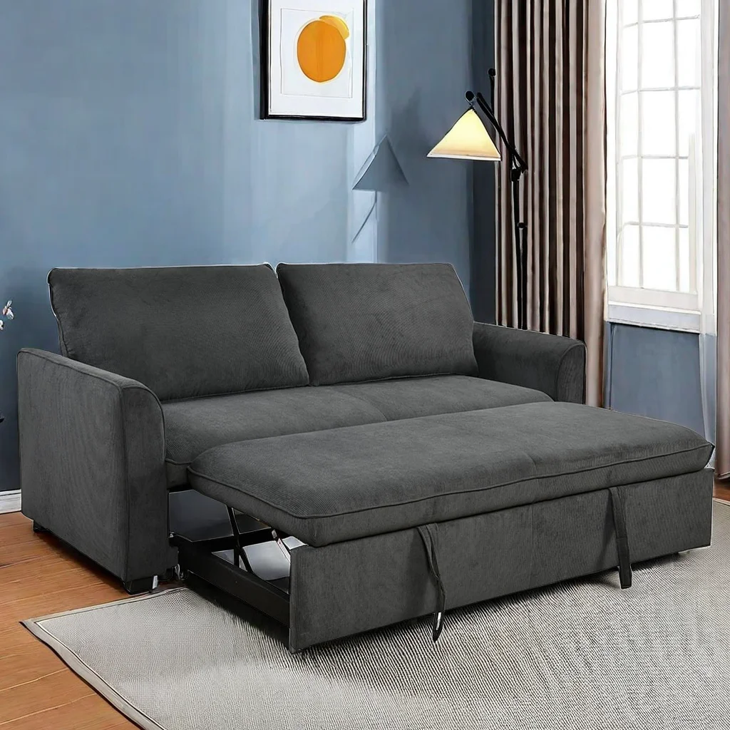 

Custom Minimalist Convertible Sofa Bed Double Couch Living Room Fabric Pull Out Sofa Bed for Bedroom Small Apartment