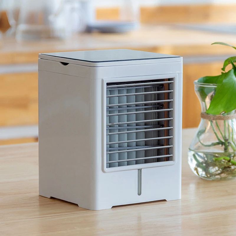 Verão Mini USB Air Cooler, Ar condicionado portátil, Umidificador, Desktop ventilador elétrico