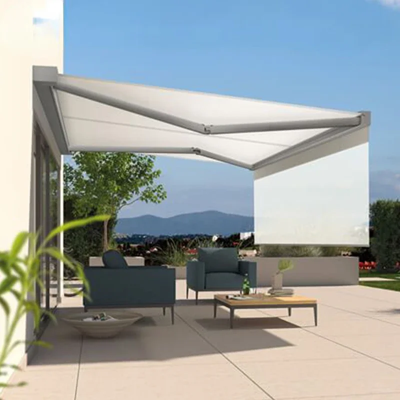 Retractable Awning Canvas Canopy Free Stand Retract Side Awnings Aluminum Factory Wholesale Pvc Wall Bracket or Ceiling Bracket