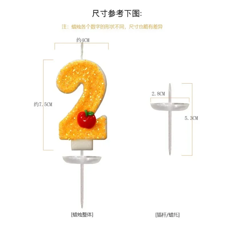 3D Apple Candle for Birthday Cake Happy Birthday Cake Handmade Candle Birthday Wedding Cake Topper Anniversary Party Decoration