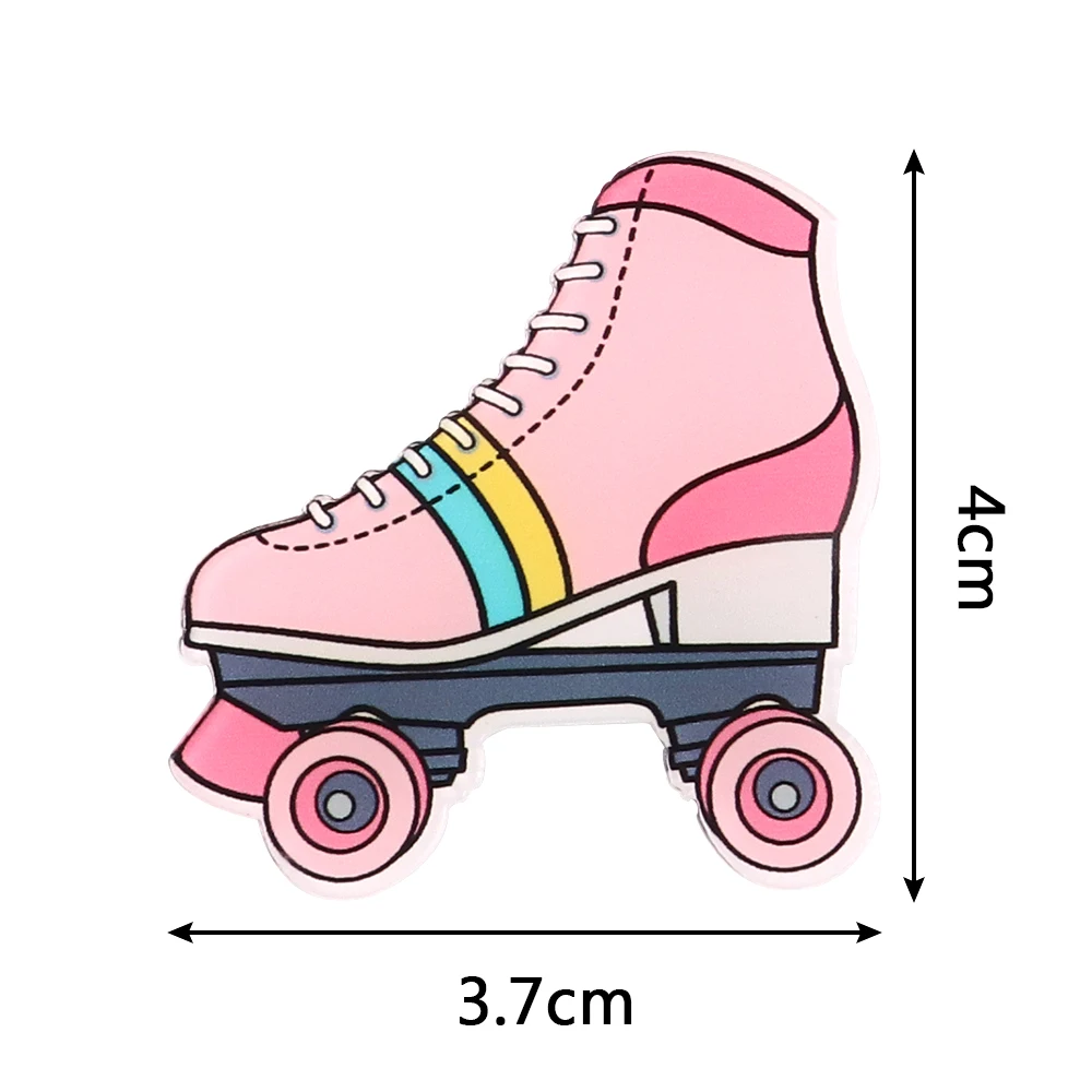 4Pcs/Set Cartoon Game Console Brooches Pin New Cute Roller Skates Rubik's Cube Tape Brooch Lapel Badge Fashion Jewelry for Women