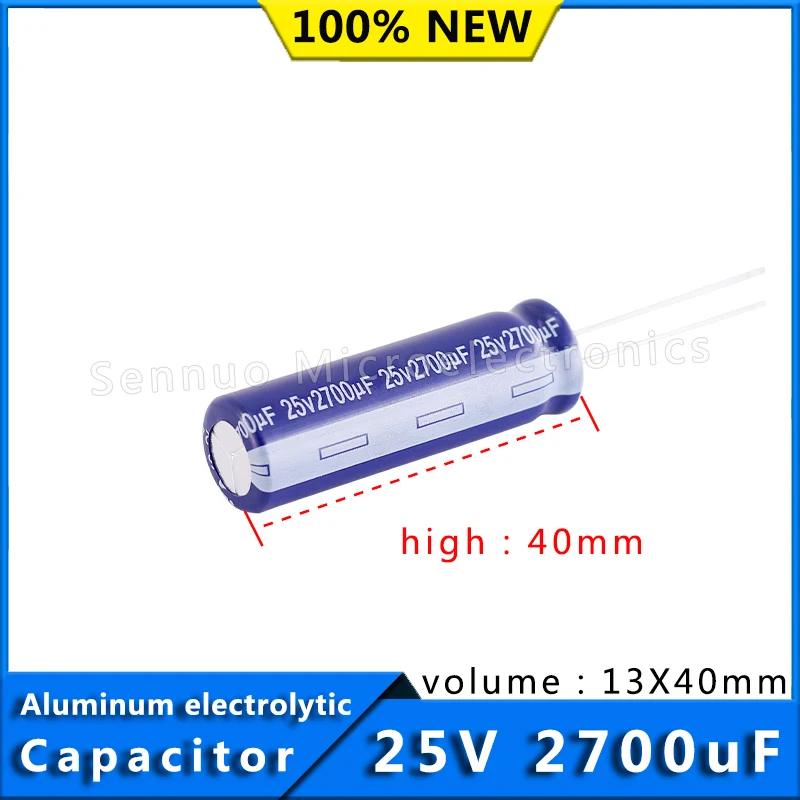 5/szt. 2700uf 25v LCD TV kondensator elektrolityczny 13X40 wysokiej częstotliwości niska rezystancja aluminiowy kondensator elektrolityczny 25V 2700uF