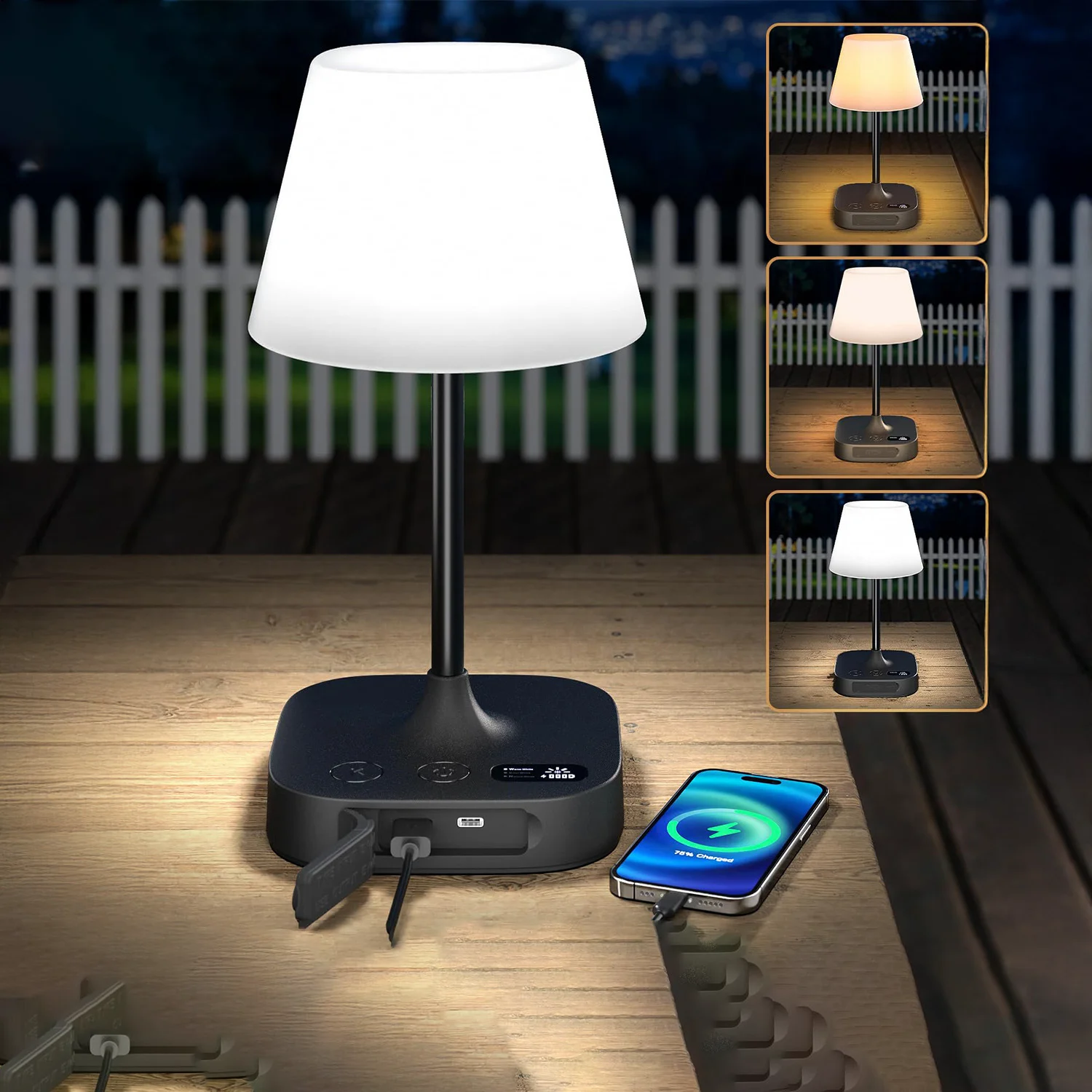 Night Light Bedroom Dimmable Touch Lamp 3 Colors and 5 Brightness Baby Table Lamp Portable Rechargeable Bedside Table Lamp
