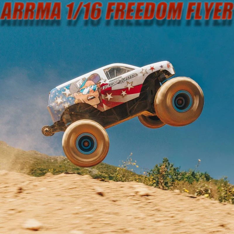 Arrma 1/16 Scale Freedom Flyer Grom Brushed 4WD 2S Remote Control Monster Truck Off Road Electric RTR Off Road Vehicle