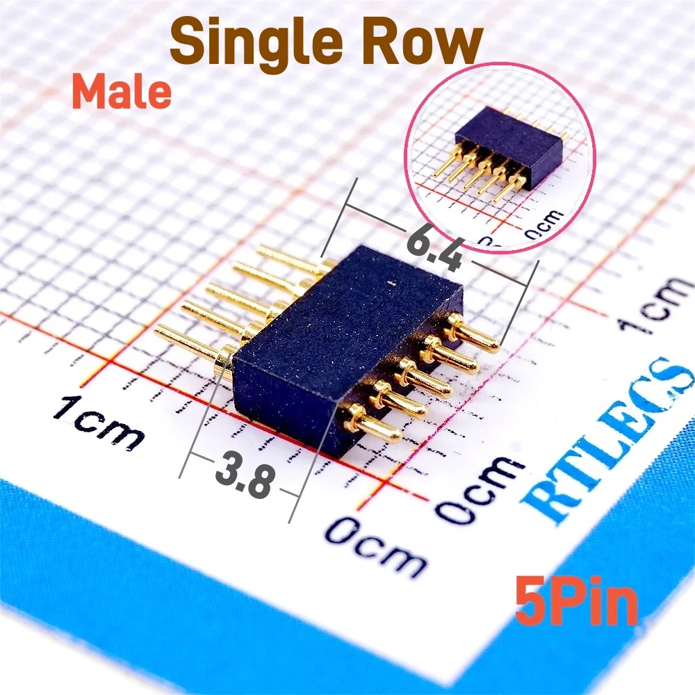 2/10 Stück PogoPin-Stecker, männlich, 1,27 mm Rastermaß, federbelastet, 2 4 5 6 8Pin weiblich, zweireihig, 10 P DIP, Durchgangslöcher, PCB, vergoldet – Detail 4