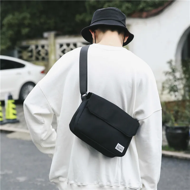 

Men Oxford Shoulder Messenger Bags Korean Style Teenager Canvas Male Shoulder Bag Casual Large Capacity Solid Crossbody Bags