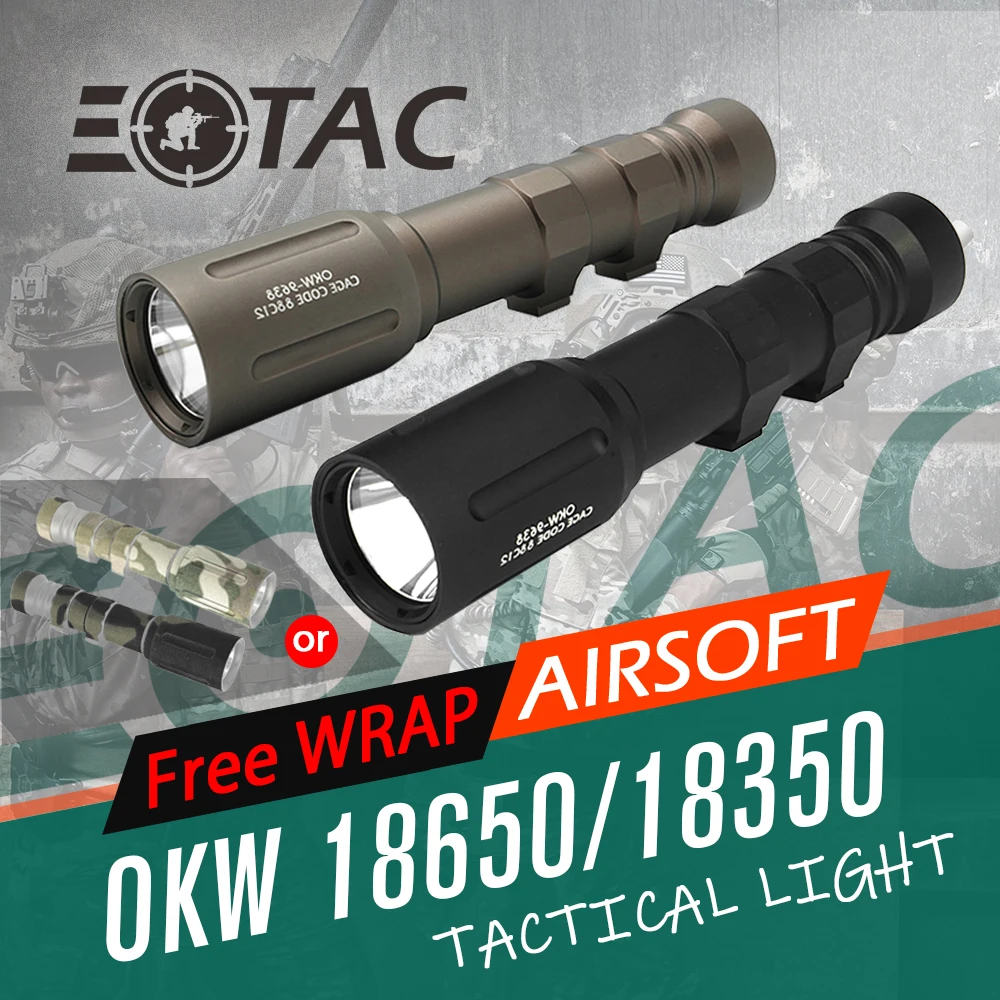 Tactical High Power LED Light OKW18350/OKW18650 Weaponlight Flashlight Metal Spotlight Flashlights With Original Full Marking