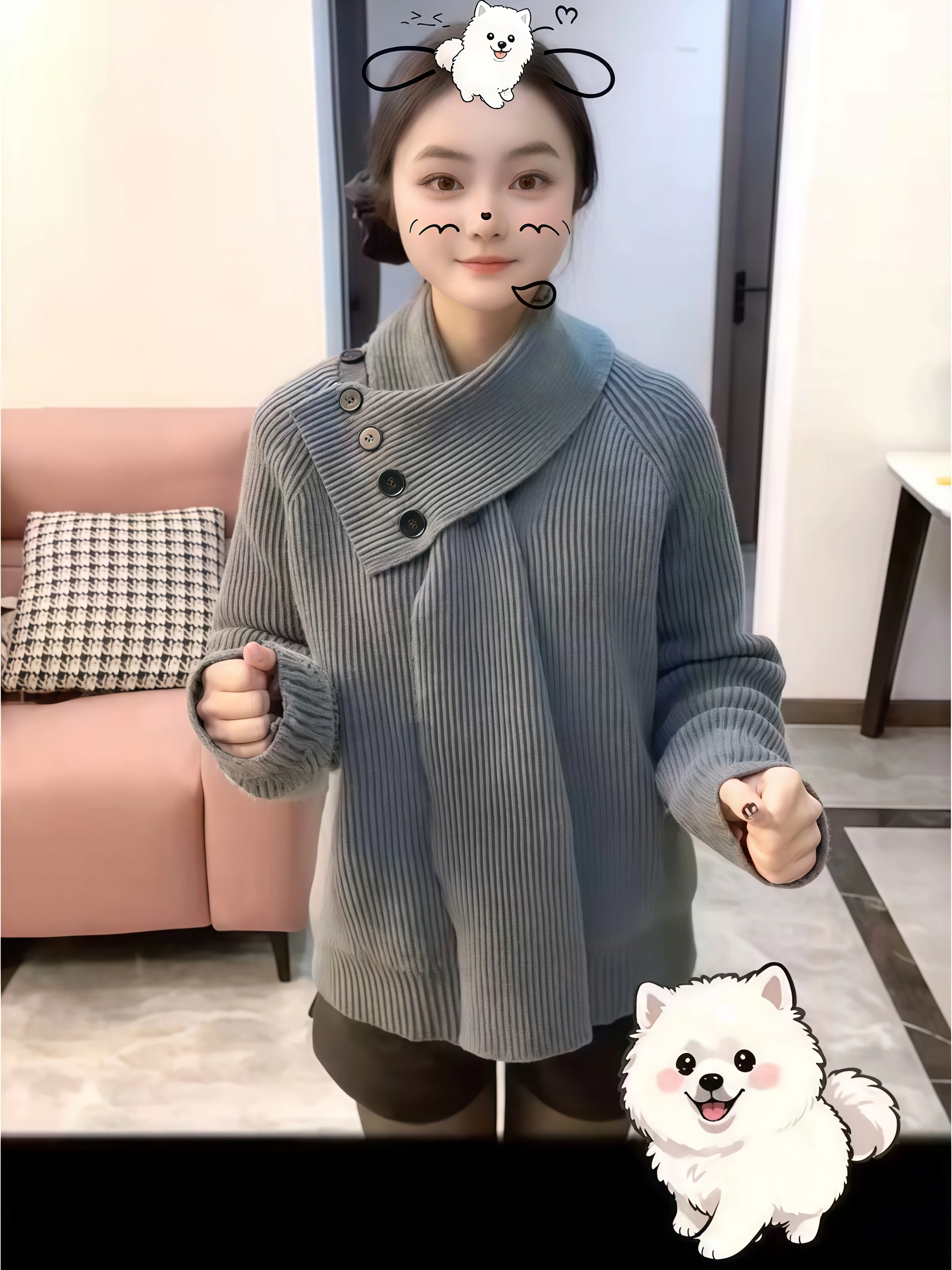 

Men's Loose Knitted Sweater Autumn Winter Sle Overhead irt Inner Wear Soft Comfortable Fabric Casual Loose Fit Design