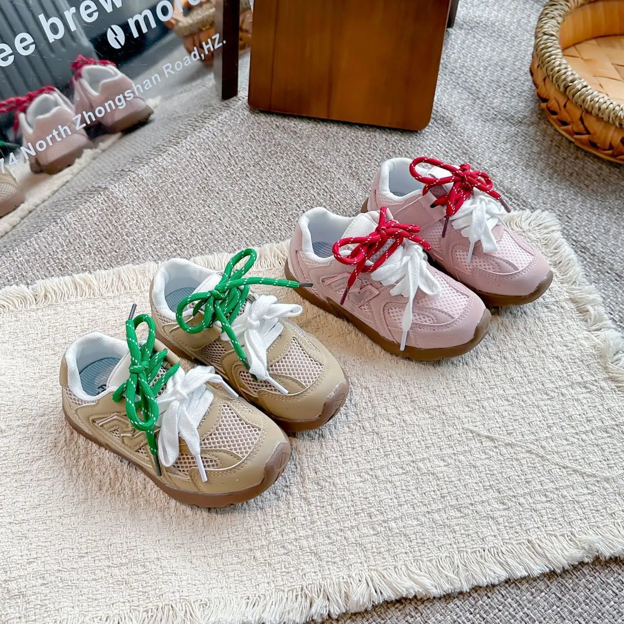 

Kids'Casual Shoes Solid Color PU Leather Autumn Running Shoes For Children Breathable Anti-slip Pink Khaki Shoes Size 27-37