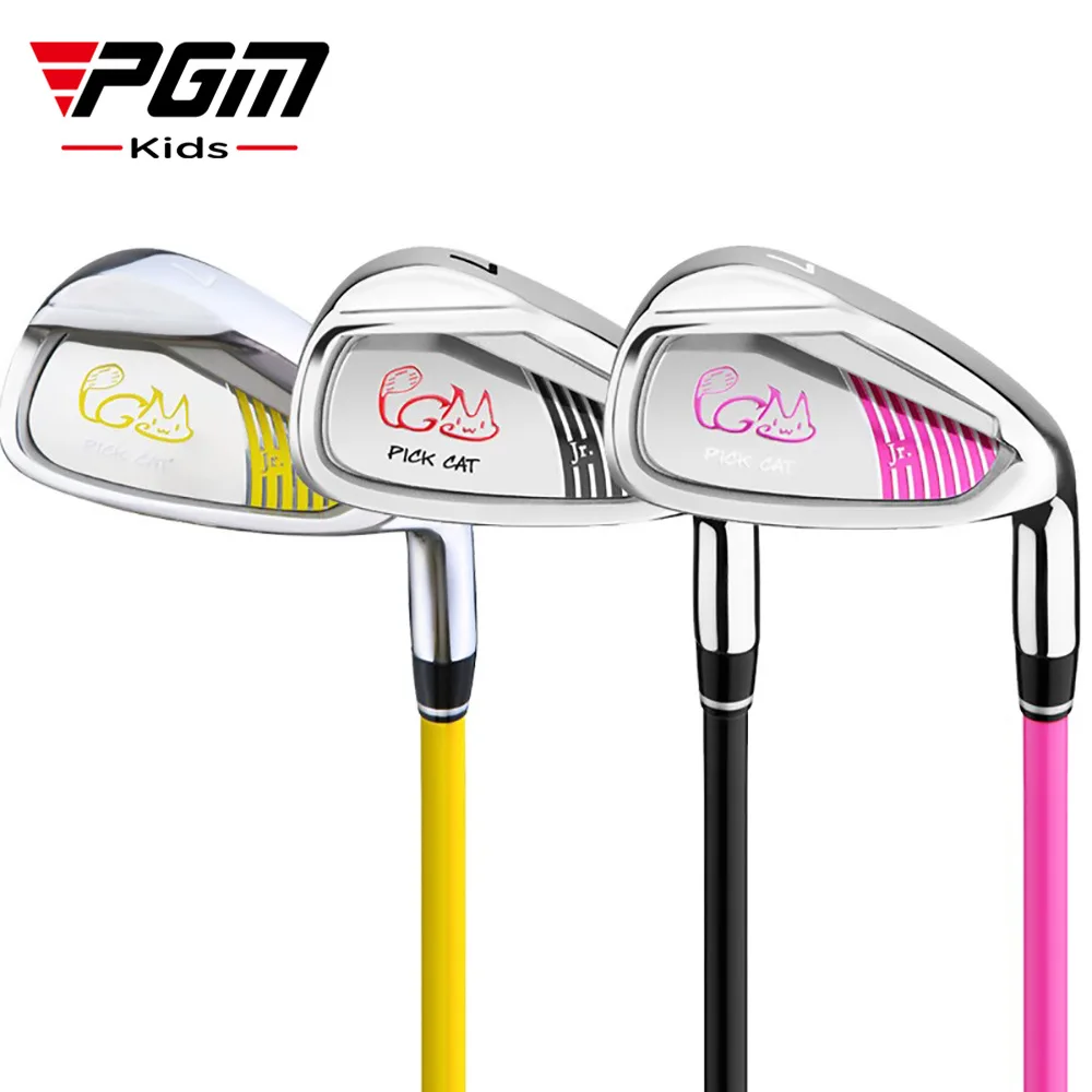 PGM Kids Golf Club JRTiG007 Masculino Feminino # Haste de eixo de carbono ultraleve de aço inoxidável de 7 ferro para crianças de 3 a 12 anos