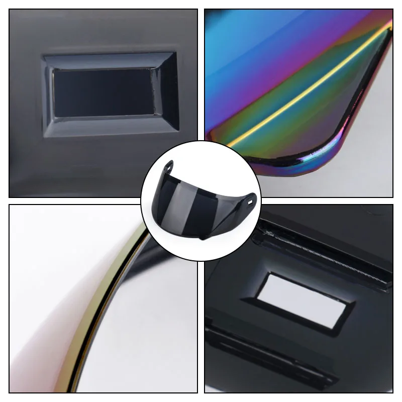 HNJ-Cat الأذن دراجة نارية خوذة عدسة ، كامل الوجه موتو أقنعة ، شفافة ، ملونة ، سهلة الفك ، تثبيت ، متعددة الأغراض #4