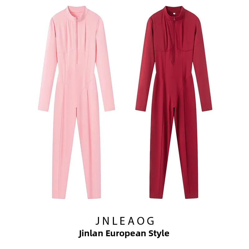 

JNLEAOG Autumn New Women's Sports One-Piece Yoga Clothes 3D a High Waist Long Pants Street Sle Polyester Fiber