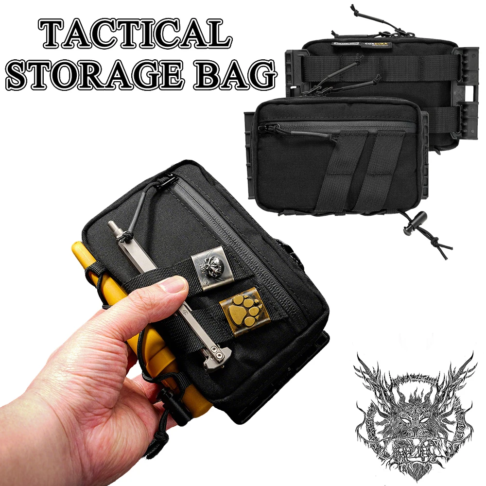 

Tactical E6.0 Utility Pocket Organizer With Elastic Cord Dual-Directional Zippers Nylon Tool Pouch For Outdoor Hunting Airsoft