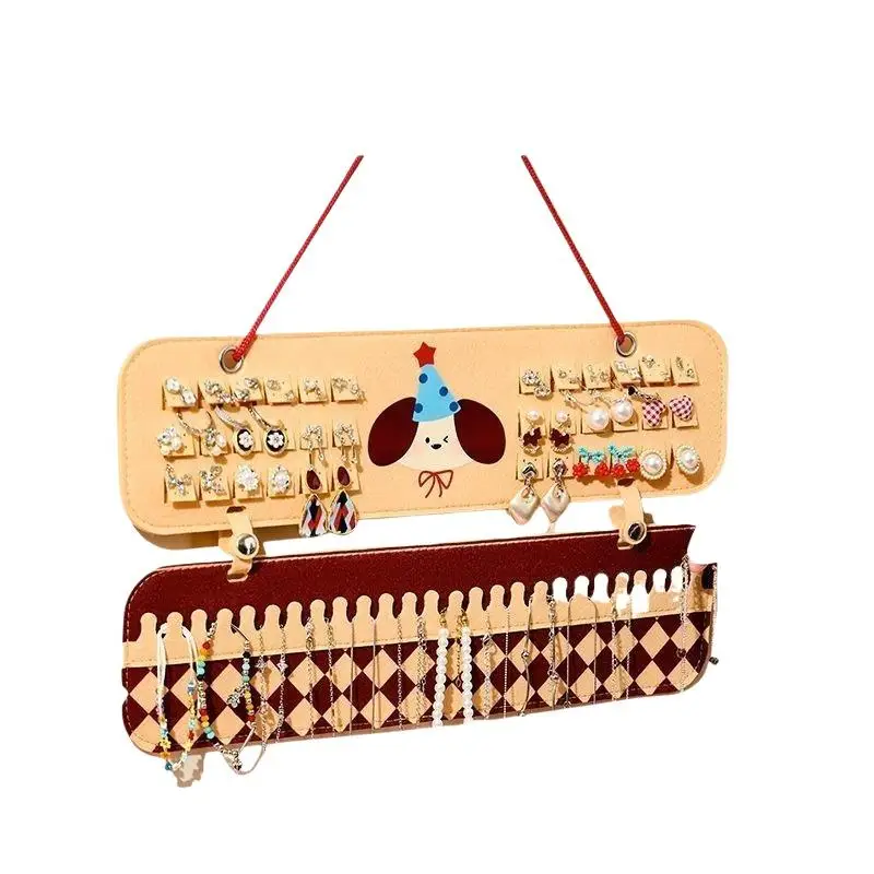 3-in-1 Hängender Schmuck-Organizer zur Wandmontage, Brillen-, Ohrring- und Halsketten-Aufbewahrungstasche, tragbarer Aufbewahrungsbeutel für Zuhause und Reisen – Detail 6