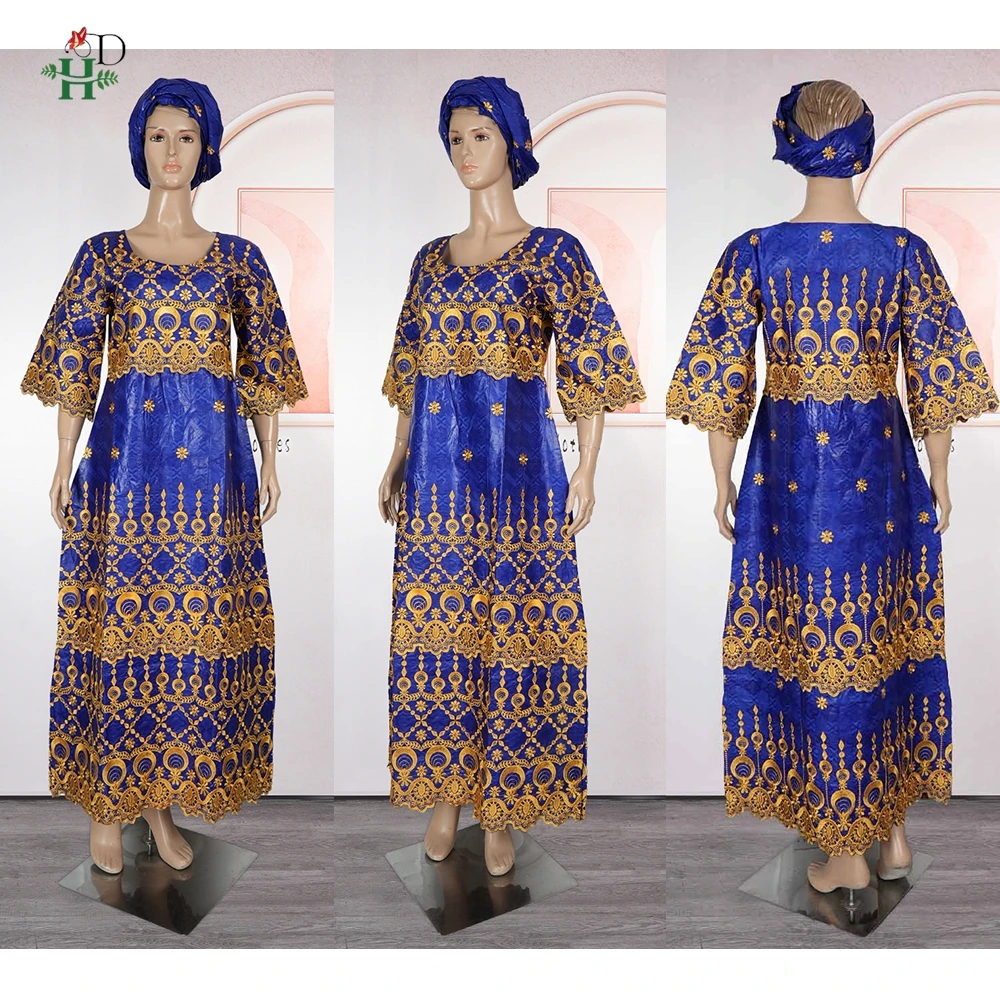 Nuevo vestido tradicional africano para mujer, traje Bazin Riche bordado dorado, vestido Bubu de fiesta, bata Abayas, caftán Boubou Djellaba