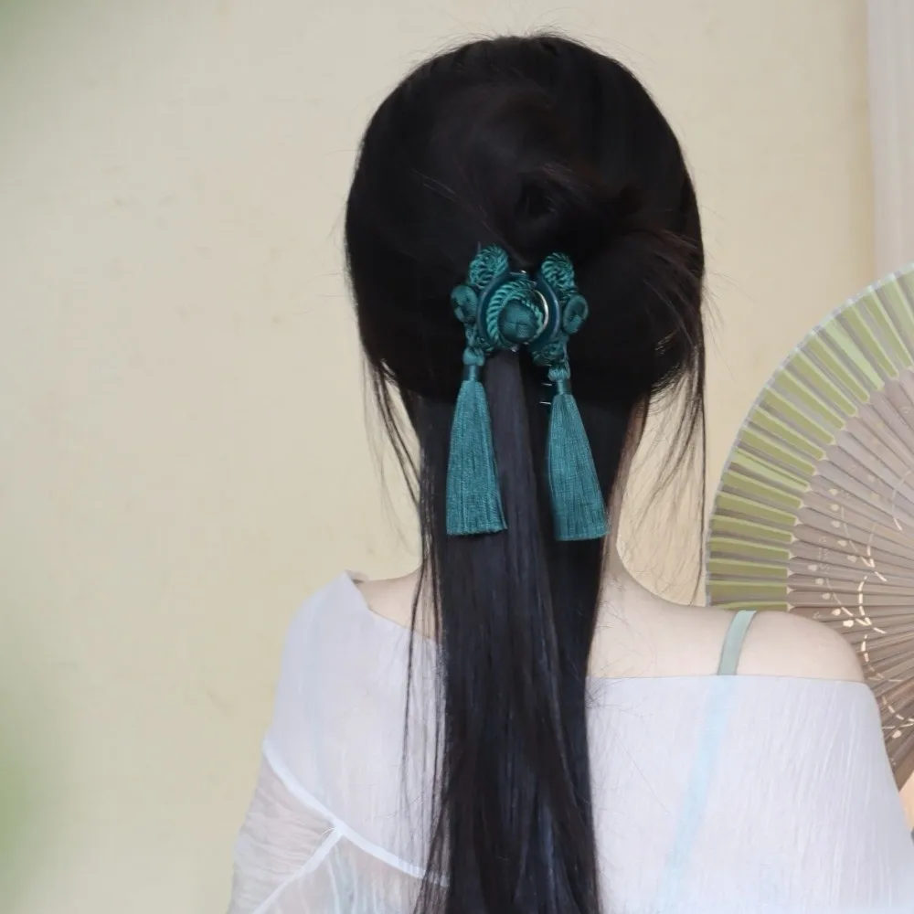 

Элегантный стиль Cheongsam, зажим для волос, достойная кисточка, аксессуары для волос Hanfu, традиционная плетеная прическа, китайский коготь для волос, свадьба