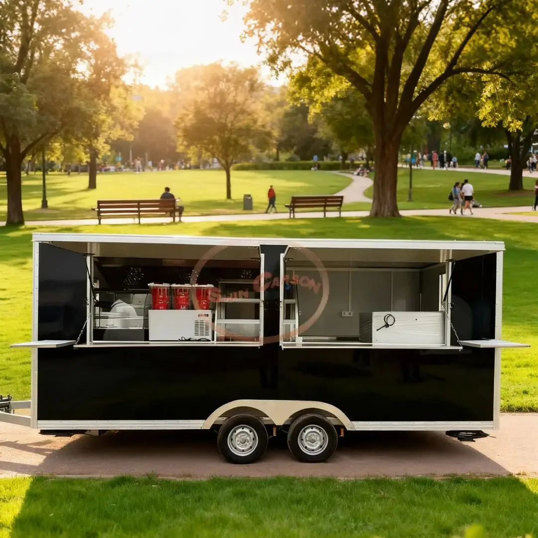 Large-Capacity Portable Towable Mobile Snack Cart Food Vendor Trailer for Commercial Use Ideal for Streets & Night Markets