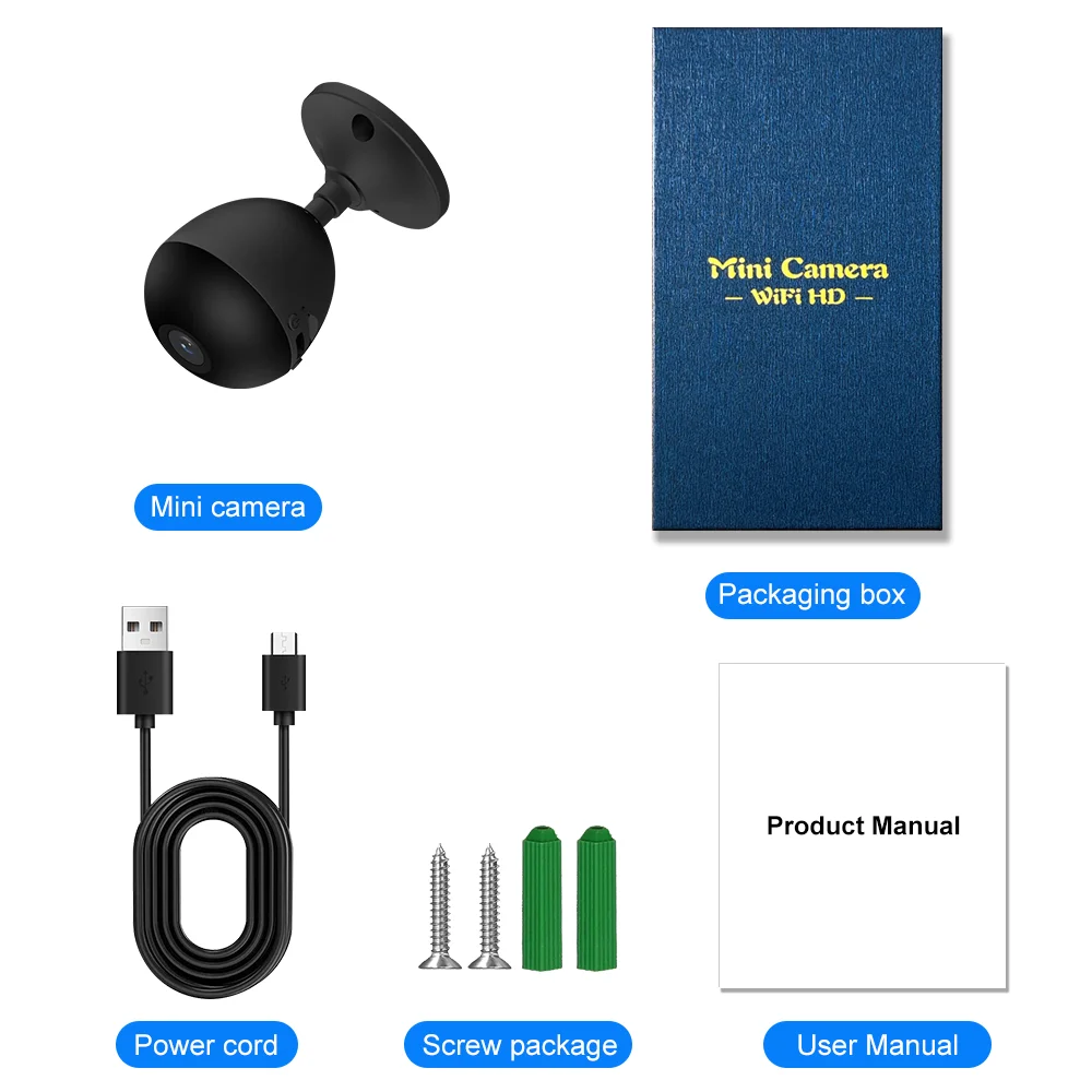 Wireless Mini WiFi Security Camera with Night Vision Motion Detection Home Security Camera Audio Video Recorder Smart Home