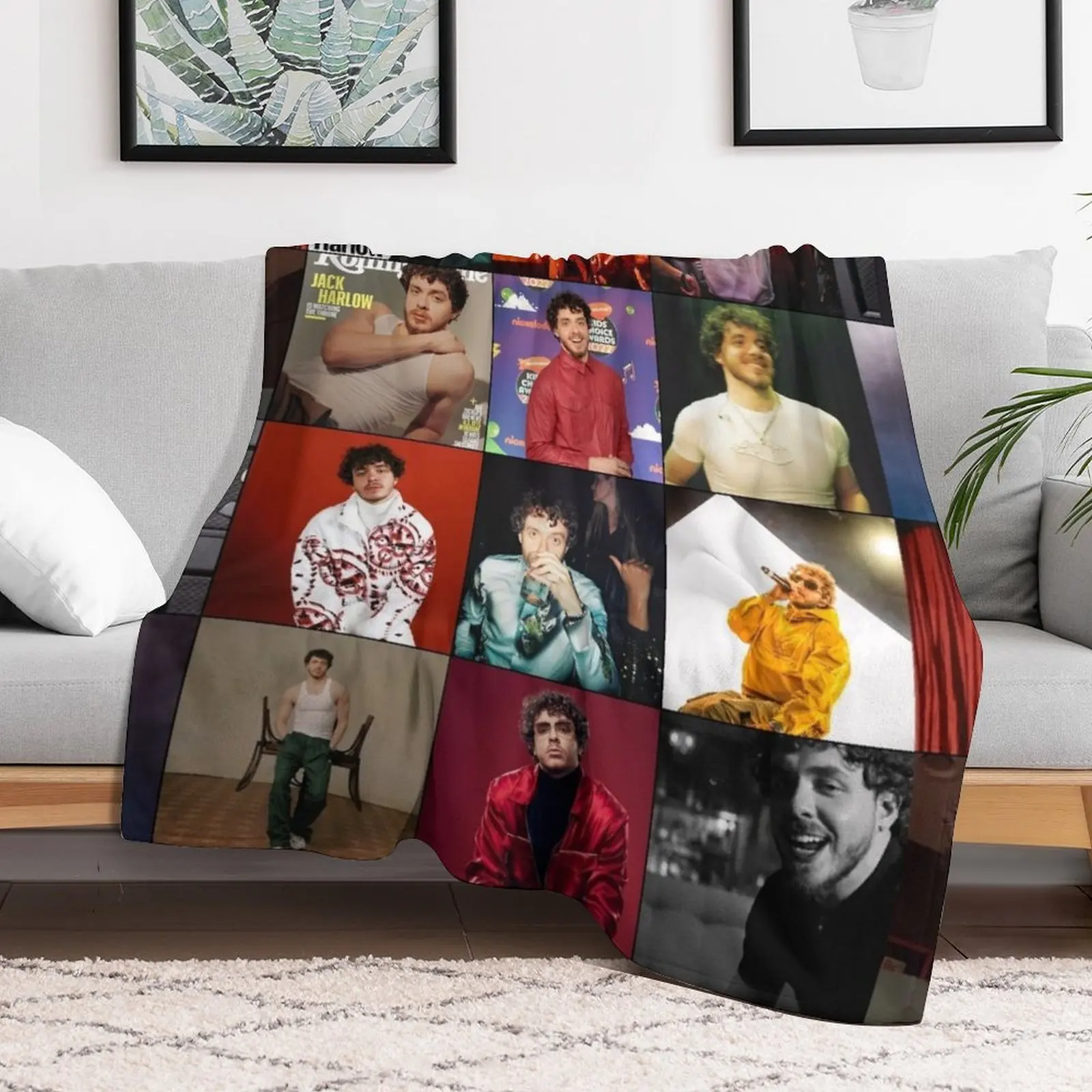 Jack Harlow Photo Collage Throw Blanket Decorative Soft Throw Blanket for Couch Sofa