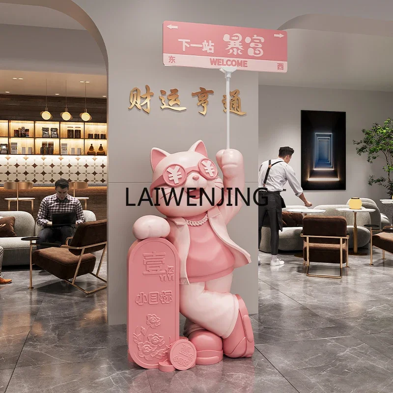 

SGF large street sign lucky cat floor ornament house warming gift