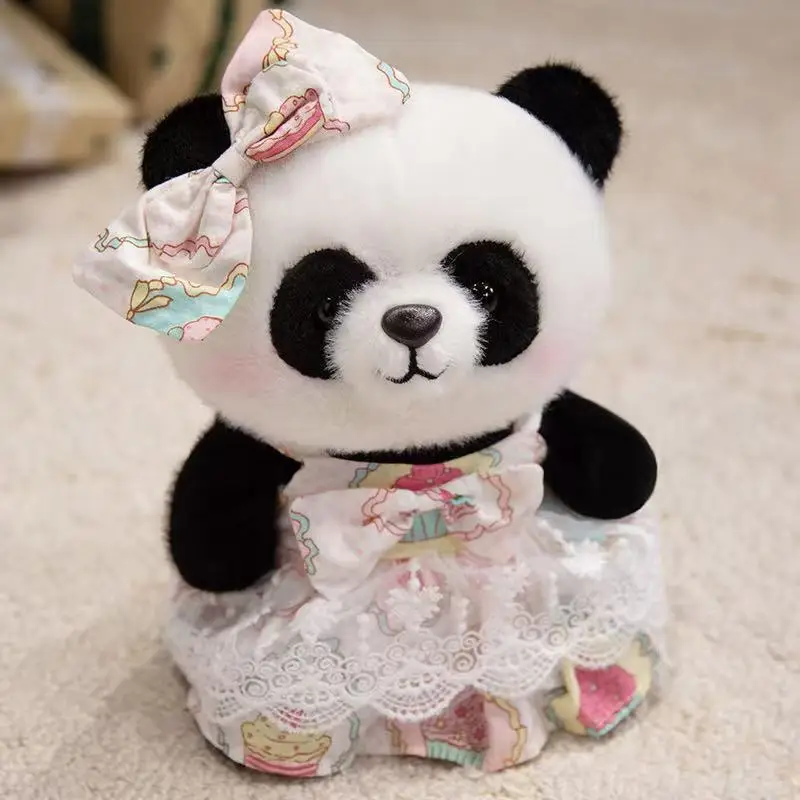 23cm 최신 팬더 스커트 인형, 인형, 만화, 애니메이션, 귀여운 베개, 어린이 생일 선물, 재미있는 인형