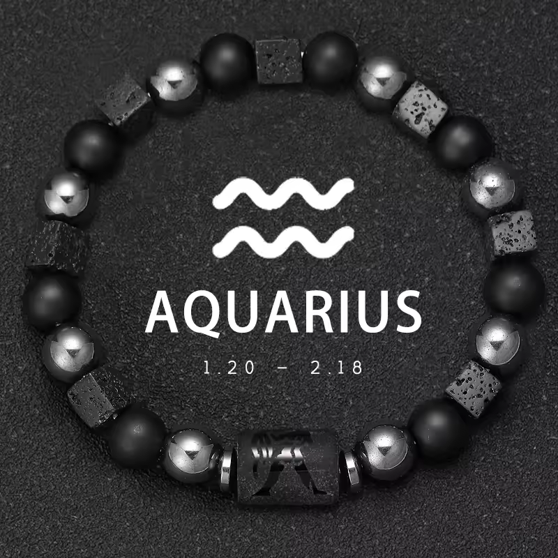 12 Zodiac Bracelets Natural Stone Cancer Virgo Leo Libra Bracelet Couples Friendship Gifts Bracelets jewelry pulsera hombre - Image 8