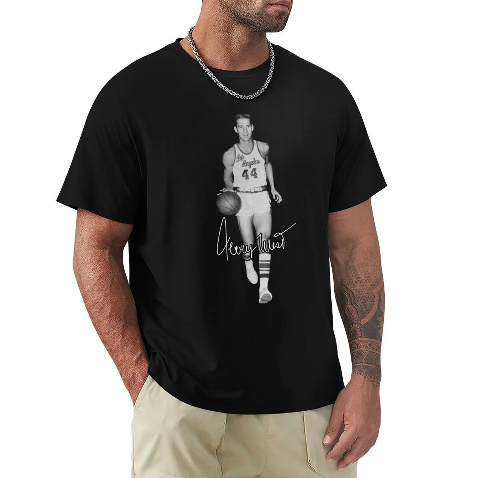

Jerry West Mr Clutch Los Angeles Basketball Legend Signature Vintage Retro 80s 90s Bootleg Rap Style T-Shirt