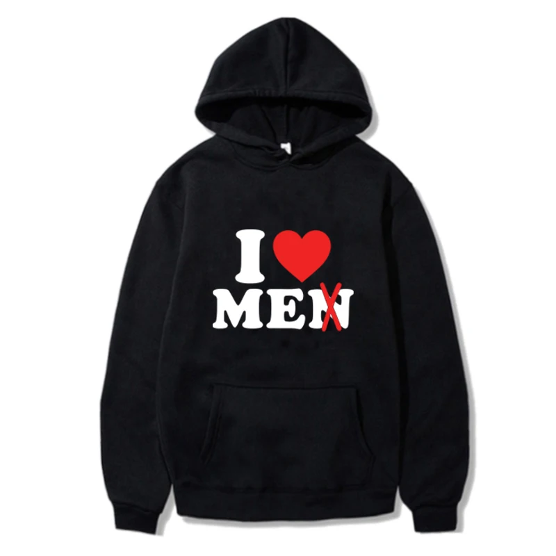 Red Heart I Love Me Not Men Graphics Hoodies Men Pullover Y2k Aesthetic Women Sweatshirt Streetwear Fall Winter Outwear Oversize