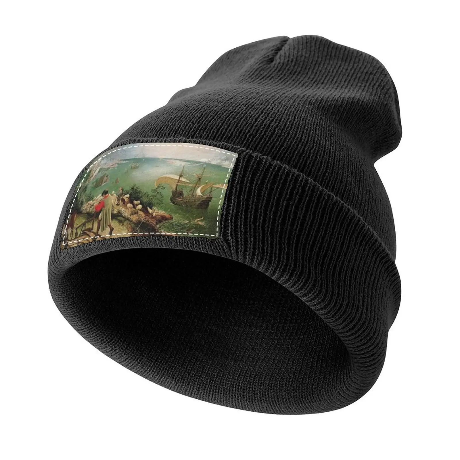 Seascape with ships - pieter bruegel the elder Knitted Cap fishing hat Trucker Cap Horse Hat Ladies Men's