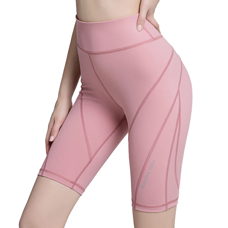 New Tight Women Shorts Gym Yoga Shorts High Waist Safety Leggings Line Fitness Pants Lady Up Hip Indoor Sports Shorts