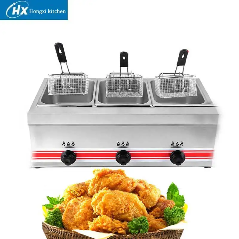 Commercial Kitchen Catering Equipment New One-Tank Multi-Purpose Gas Deep Fryer for Chicken & Potato Restaurant & Catering Fryer