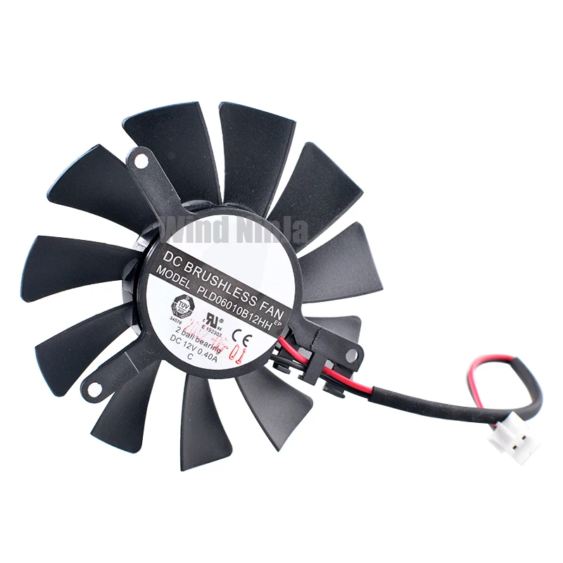 

PLD06010B12HH 55mm diameter 39x39x32mm DC12V 0.40A 2pin Double ball bearings Cooling fan for graphics card