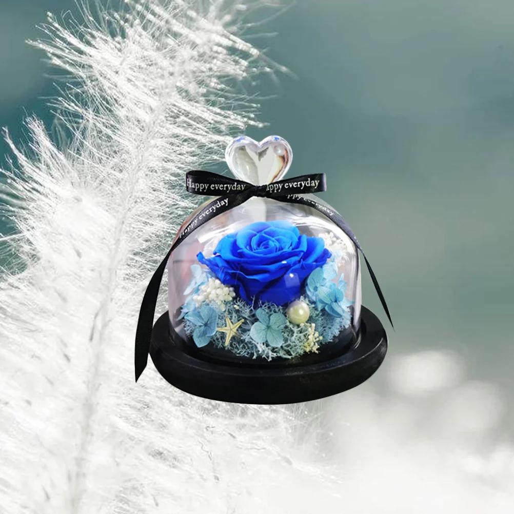 

Everlasting Flower Glass Cover Preserved Large Flower for Wedding Anniversary Birthday Wife Girlfriend