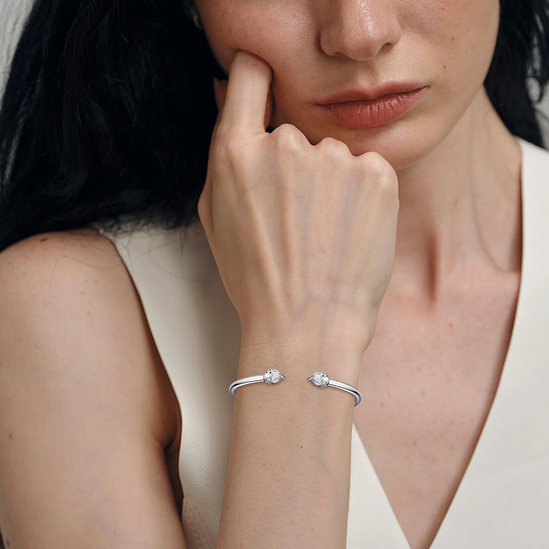 Onnelik 2CT 5*8MM Teardrop Moissanite Tennis Bracelet S925 Sterling Silver 18K Gold Plated Fine Jewelry Wedding Gift for Women