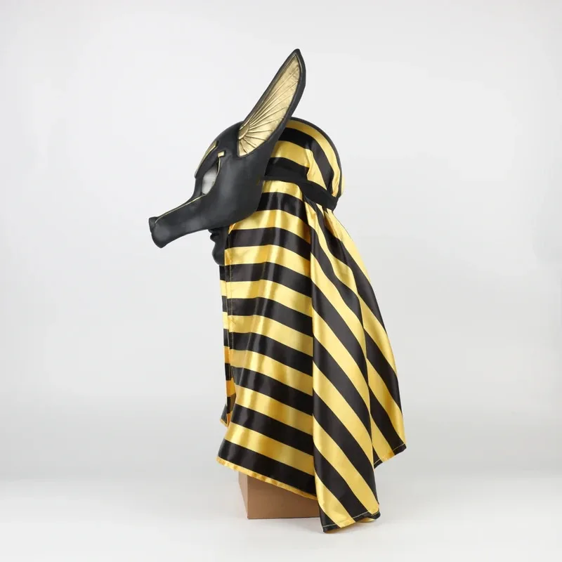 Cyepípcio anubis cosplay máscara facial pvc canis spp cabeça de lobo jacal animal masquerade adereços festa de halloween fantasia vestido bola